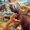 PUZZLES 2X24 PIECES - MAMMOUTHS ET DINOSAURES