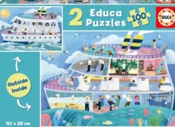 PUZZLE 2X100PIECES BARCO INSIDE/OUTSIDE