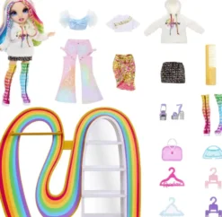RAINBOW HIGH - GARDE-ROBE ARC-EN-CIEL AVEC POUPEE MANNEQUIN - AMAYA