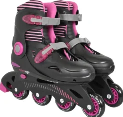 ROLLERS AJUSTABLES 4 ROUES ROSE - TAILLE 36-39 AVEC SAC