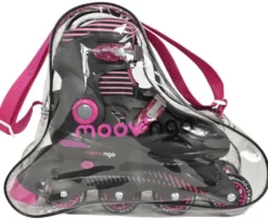 ROLLERS AJUSTABLES 4 ROUES ROSE - TAILLE 36-39 AVEC SAC