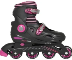 ROLLERS AJUSTABLES 4 ROUES ROSE - TAILLE 36-39 AVEC SAC
