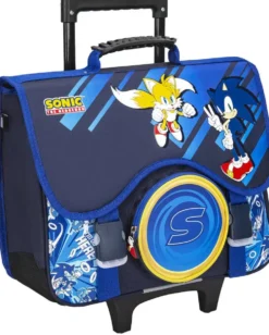 SONIC - CARTABLE A ROULETTES 41CMBLEU