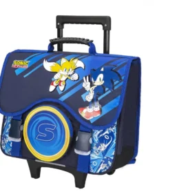 SONIC - CARTABLE A ROULETTES 41CMBLEU