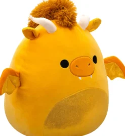 SQUISHMALLOWS - PELUCHE - MISTER LE DRAGON A PAILLETTE DORE - 40 CM