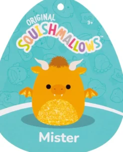 SQUISHMALLOWS - PELUCHE - MISTER LE DRAGON A PAILLETTE DORE - 40 CM