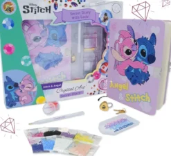 STITCH - CRYSTAL ART - STITCH ET ANGEL - COFFRET JOURNAL INTIME A DIAMANTER