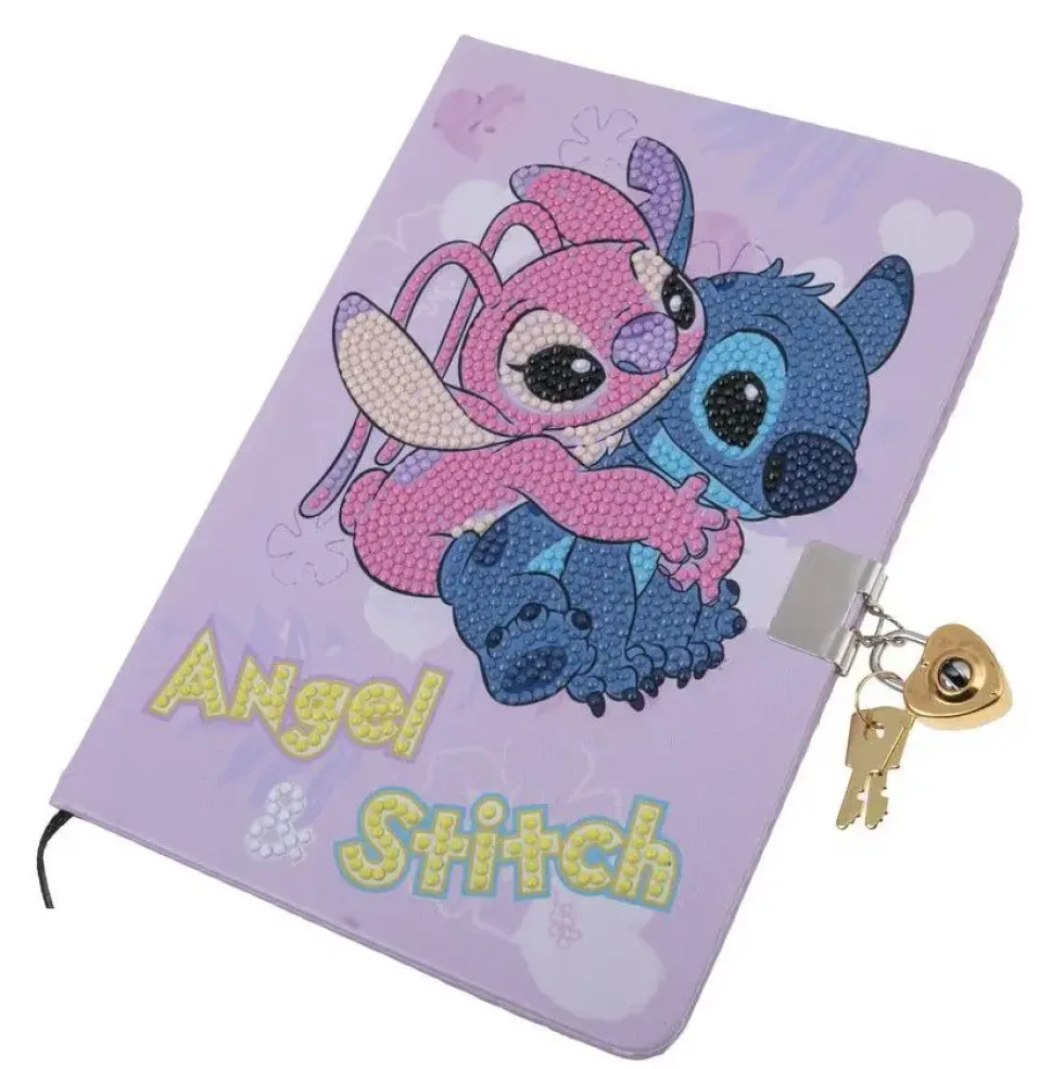 STITCH - CRYSTAL ART - STITCH ET ANGEL - COFFRET JOURNAL INTIME A DIAMANTER