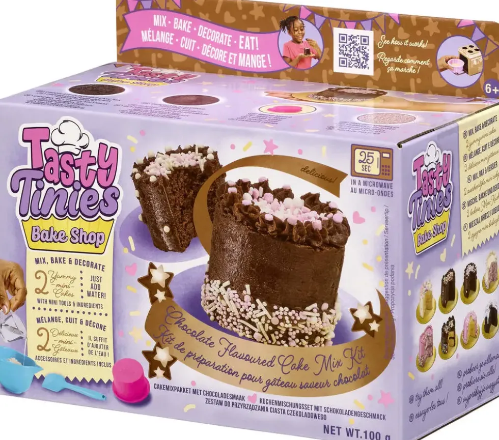 TASTY TINIES CHOCOLATE CAKE, CHOCOLATE FROSTING, PINK SPRINKLES