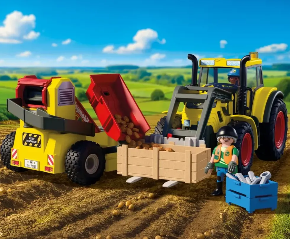 TRACTEUR AVEC RECOLTEUR DE POMMES DE TERRE 72161