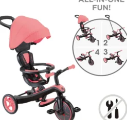 TRICYCLE EXPLORER 4 EN 1 V2 -ROSE CORAIL