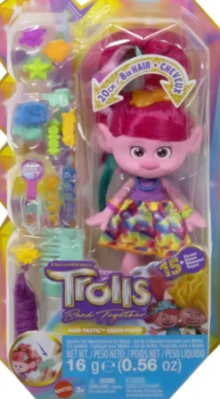 TROLLS3 - FIGURINE POPPY CHEVEUX PAILLETTES -HAIR POPS