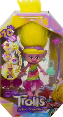 TROLLS 3- FIGURINE VIVA SURPRISES 2 EN 1 - HAIR POPS