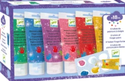 6 TUBES DE PEINTURE A DOIGTS - PAILLETTES