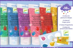 6 TUBES DE PEINTURE A DOIGTS - PAILLETTES