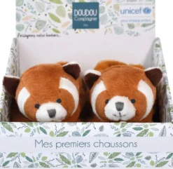 UNICEF - CHAUSSONS PANDA ROUX AVEC HOCHET - 0 A 6 MOIS