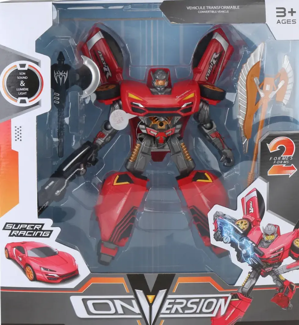 VEHICULE TRANSFORMABLE ROUGE