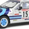 1/18 VOITURE - ALFA ROMEO GTV6 WHITE 15 C.RIGOLLET -M.BATHELOT RALLYE DES GARRIGUES 1986