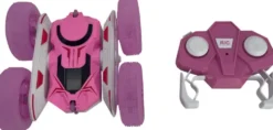 VOITURE CASCADEUSE ET LUMINEUSE ROSE RADIOCOMMANDEE 1:24