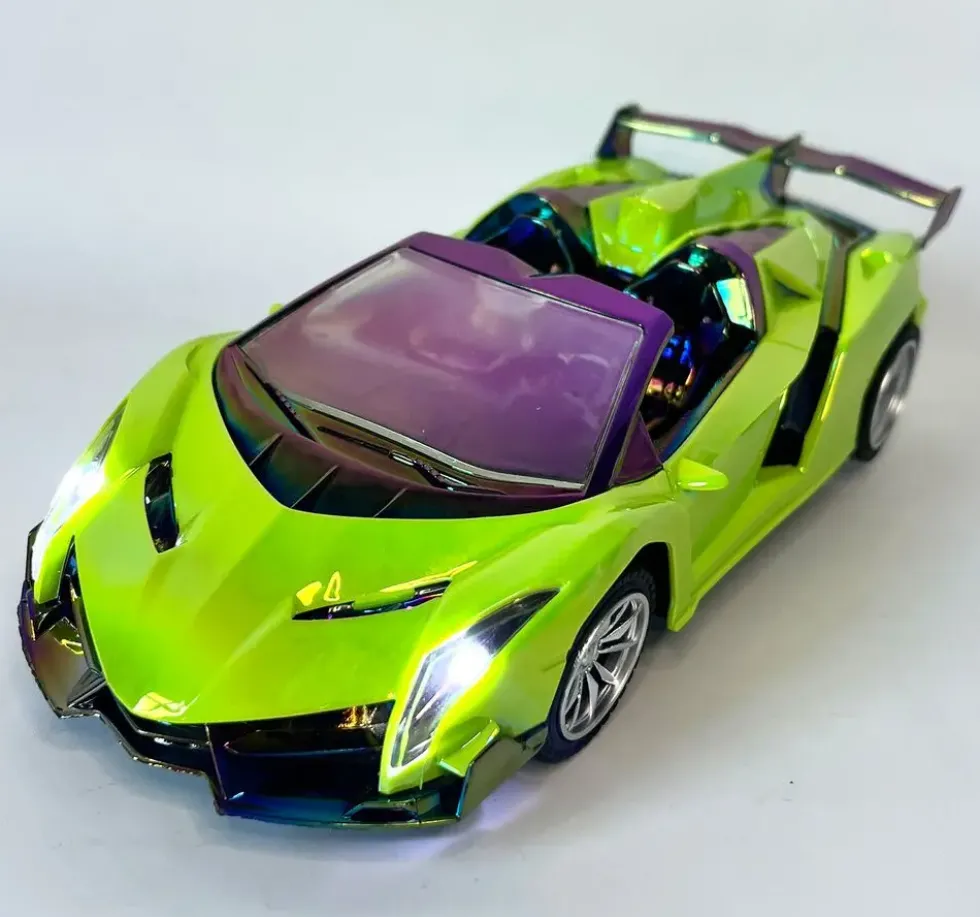 VOITURE DE COURSE CHROMEE RADIOCOMMANDEE 1:18