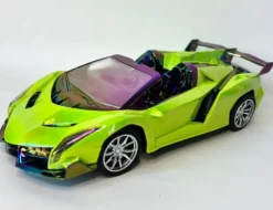 VOITURE DE COURSE CHROMEE RADIOCOMMANDEE 1:18