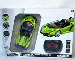 VOITURE DE COURSE CHROMEE RADIOCOMMANDEE 1:18