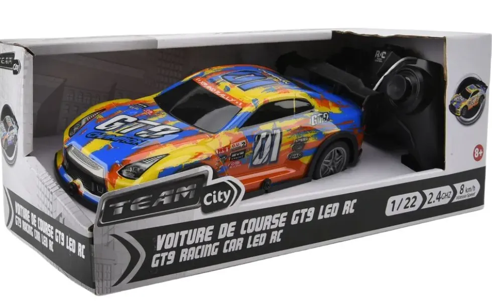 VOITURE DE COURSE GT9 LED RADIOCOMMANDEE 1:22