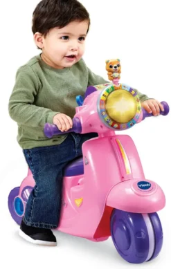 VTECH BABY - PORTEUR SCOOTER INTERACTIF 3 EN 1 ROSE