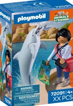 ZOO : DAUPHIN ET VISITEUR 72091