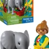 ZOO : ELEPHANTEAU ET GARDIEN DE ZOO 72092