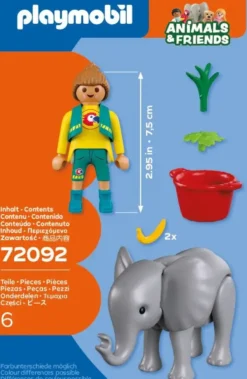 ZOO : ELEPHANTEAU ET GARDIEN DE ZOO 72092