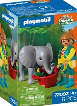 ZOO : ELEPHANTEAU ET GARDIEN DE ZOO 72092